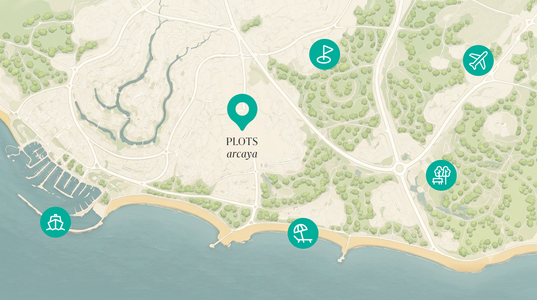 Map of Arcaya plots in Vilamoura